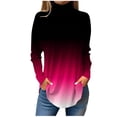 thumbnail image 2 of Texiao Tops for Women Trendy Long Sleeve Fall Blouses Printed Turtleneck Top Loose Winter Shirts Cozy Lightweight T Shirts, 2 of 5