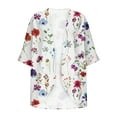 thumbnail image 3 of DJskiyers 3/4 Sleeve Cardigan for Women Lightweight Chiffon Bloses Print Kimono Cardigans Short Sleeve Loose Cover up Summer Blouse Top, 3 of 5