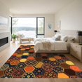thumbnail image 3 of ODIKA 8'x10' Machine Washable Non-Slip Area Rug, Geometric Burnt Orange High Traffic Rug, Orange, 1016776, 3 of 7