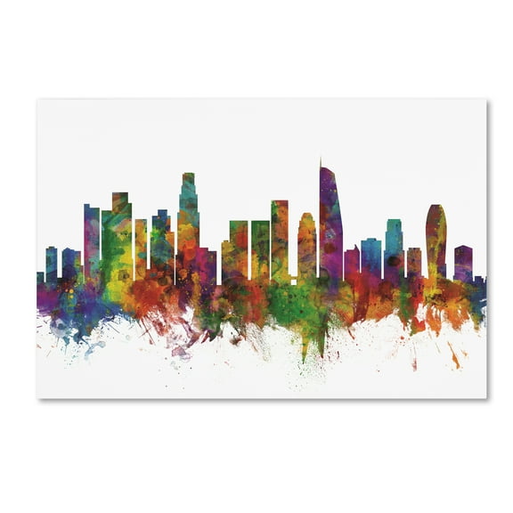 Trademark Fine Art 'Los Angeles California Skyline II' Canvas Art by Michael Tompsett