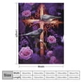thumbnail image 4 of COMIO Purple Cross Blanket Christian Religious Cross Decor Throw Blanket Hummingbird Faith Catholic Blanket Gifts for Women Men Winter Super Warm Soft Plush Flannel Blanket for Adults Kids, 4 of 6