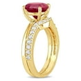 thumbnail image 2 of 2.80 Carat (Ctw) Lab-Created Ruby and White Sapphire with Bridal Wedding Set Engagement Ring 10K Yellow Gold for Women, 2 of 6