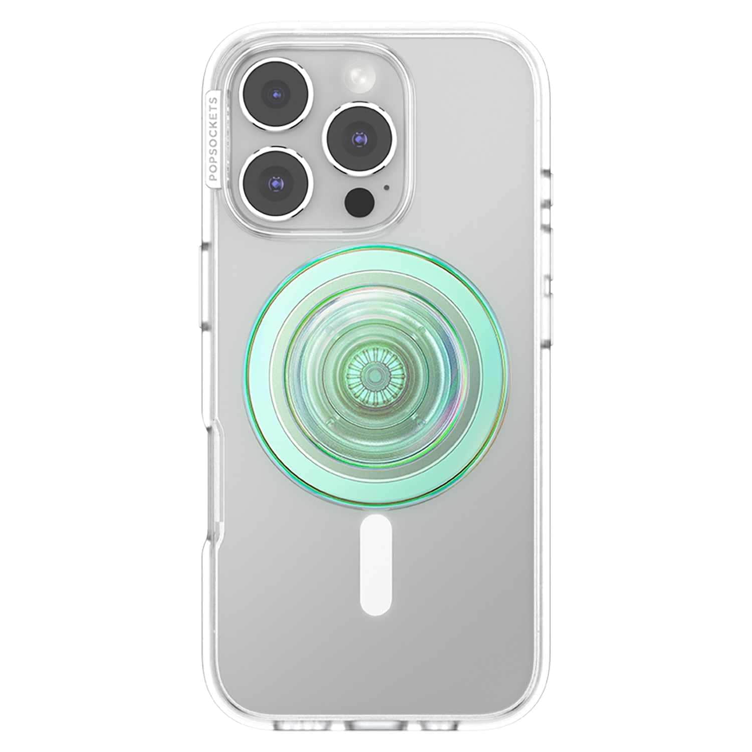 PopSockets PopGrip for MagSafe Round with Adapter Iridescent Turq