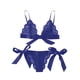 thumbnail image 2 of Conjunto de ropa interior de encaje floral encantador para mujer, regalo de lencería con bragas de malla, azul, S Scienceny XX000194-03, 2 of 7