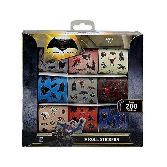DC Comics Batman v Superman 9 Rolls Sticker Box Set, Over 200 Stickers!
