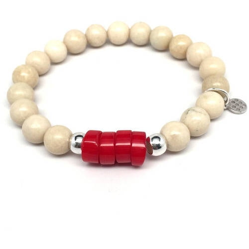 Julieta Jewelry Ivory River Stone "Coral" Sterling Silver Stretch Bracelet by Julieta Jewelry