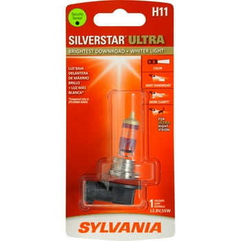 Sylvania H11 SilverStar Ultra Halogen Headlight Bulb, Pack of 1.
