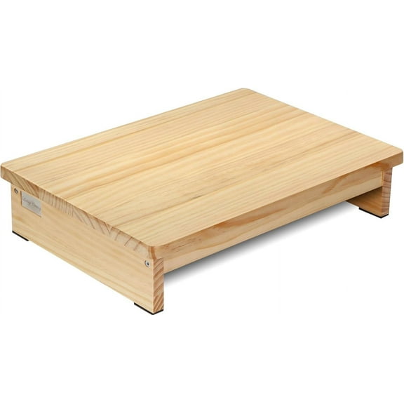 Half Steps for Seniors 3.5" Wooden Step Stool for Seniors with Non-Slip Rubber Feet, Sturdy Step Stool for Stairs, Solid Pinewood Platform Step for Indoor Use