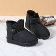 thumbnail image 2 of Quealent Girls Boots Cozy Faux Furry Ankle Boots for Girls Low Heel Outdoor Warm Winter Boots Black for Size 9, 2 of 8
