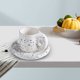 thumbnail image 3 of Linda taza nórdica de cerámica Taza de café gordita con platillo Leche Agua Cacao Bebidas frías Taza Superficie lisa Apto para lavavajillas Gran capac Puntos de tinta Soledad Taza de café, 3 of 10