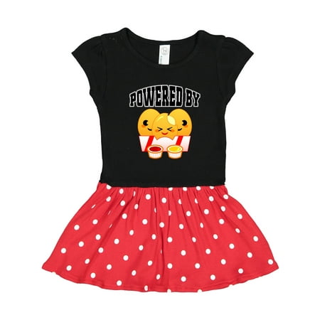 

Inktastic Powered by Chicken Nuggets Gift Toddler Girl Dress