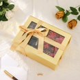 thumbnail image 4 of Cajas de regalo PACKQUEEN Gold con ventana de 24 x 17,5 x 10 cm (paquete de 5), 4 of 6