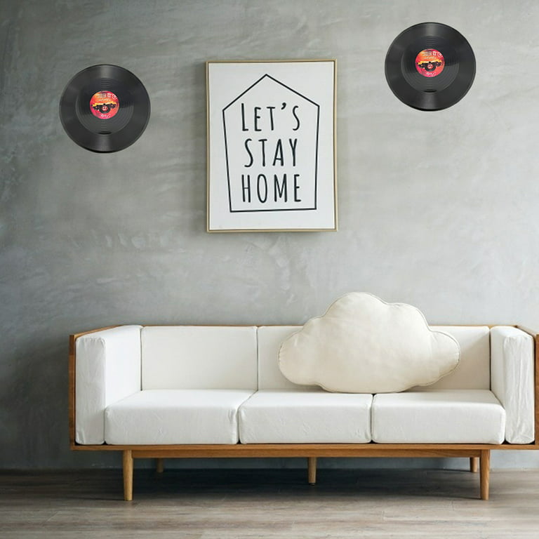 4pcs Record Wall Decor Fake Vinyls Home Decor viynles Record Decor Record  Vinyl Wall Decal Coffee bar Signs Decor Music Decor CD Wall Decorative