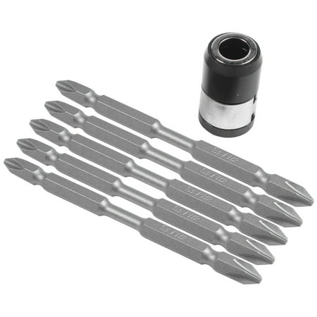 

Double head hex handle with bit 5Pcs S2 Screwdriver Bits Set 100Mm Phillips Strong Magnet Driver Steel Double Head Hex With Magnetizer Ring