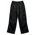 thumbnail image 6 of MexChoioe Womens Elastic Waist Drawstring Wide Leg Cargo Pants Adjustable Cuff Multi Pocket Outdoor Cargo Trousers, 6 of 6