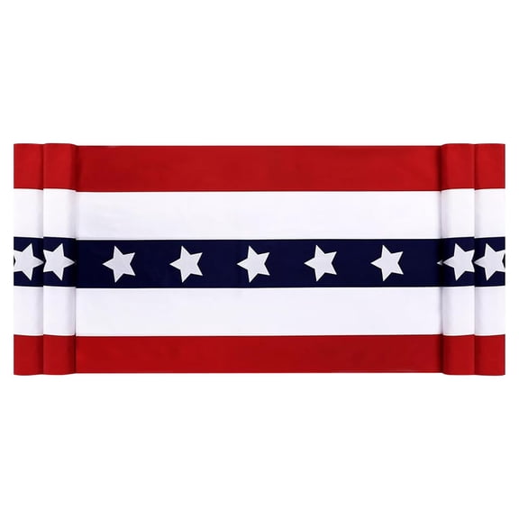 Junepar Red White Blue Patriotic Bunting Banner 19.7ft x 1.6ft 250 Year Anniversary 4th of July Large Yard Decor Star Stripe Garland for Outdoor Porch Garden & Fence