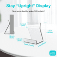 thumbnail image 3 of Acrylic Upright Display Stand, 6 PC 4 Inch Clear Holder Easel Base Picture Frame for Home Office School Store, 3 of 6