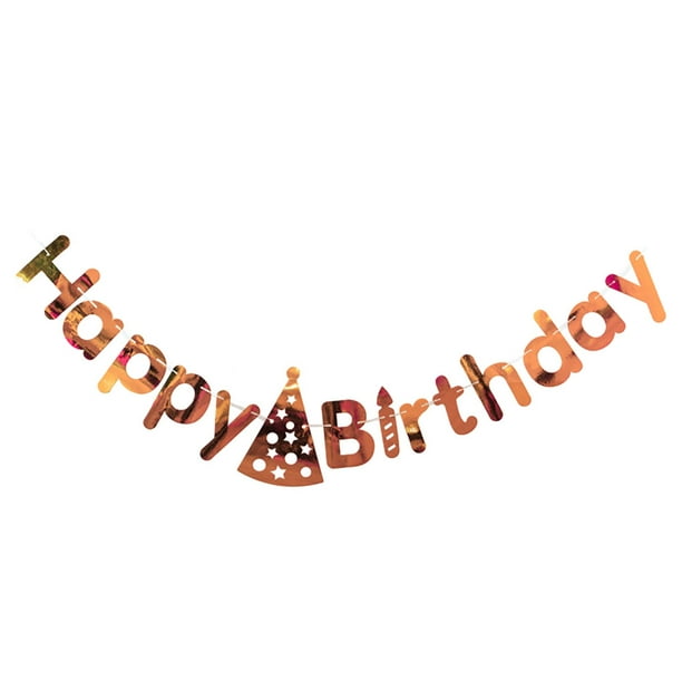 Billuyoard 1 Uds. Conjunto de tarjeta de papel dorada de 6,5 pies, cartel de cumpleaños para fiesta de cumpleaños, letrero de feliz cumpleaños, Kits de decoración para fiestas Oro rosa 6.5 pies