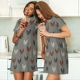 thumbnail image 4 of Balery Rooster Pattern Womens Short Sleeve Sleepshirt Scoopneck Cute Nightdress Comfy Nightgown Loungewear Dress, 4 of 6