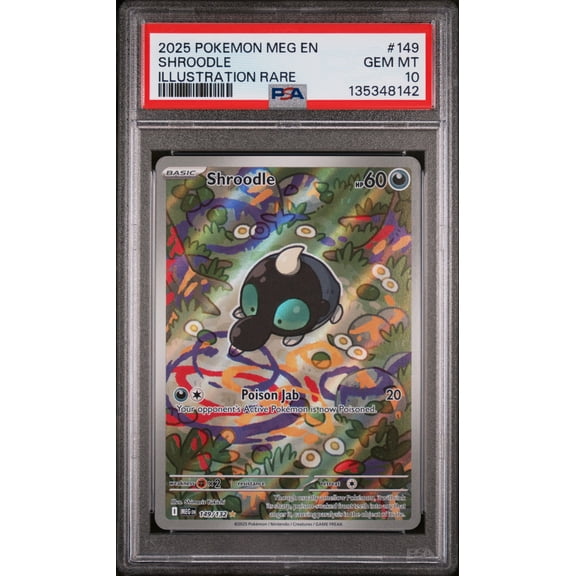 2025 Pokemon Mega Evolution Illustration Rare Shroodle #149 PSA 10