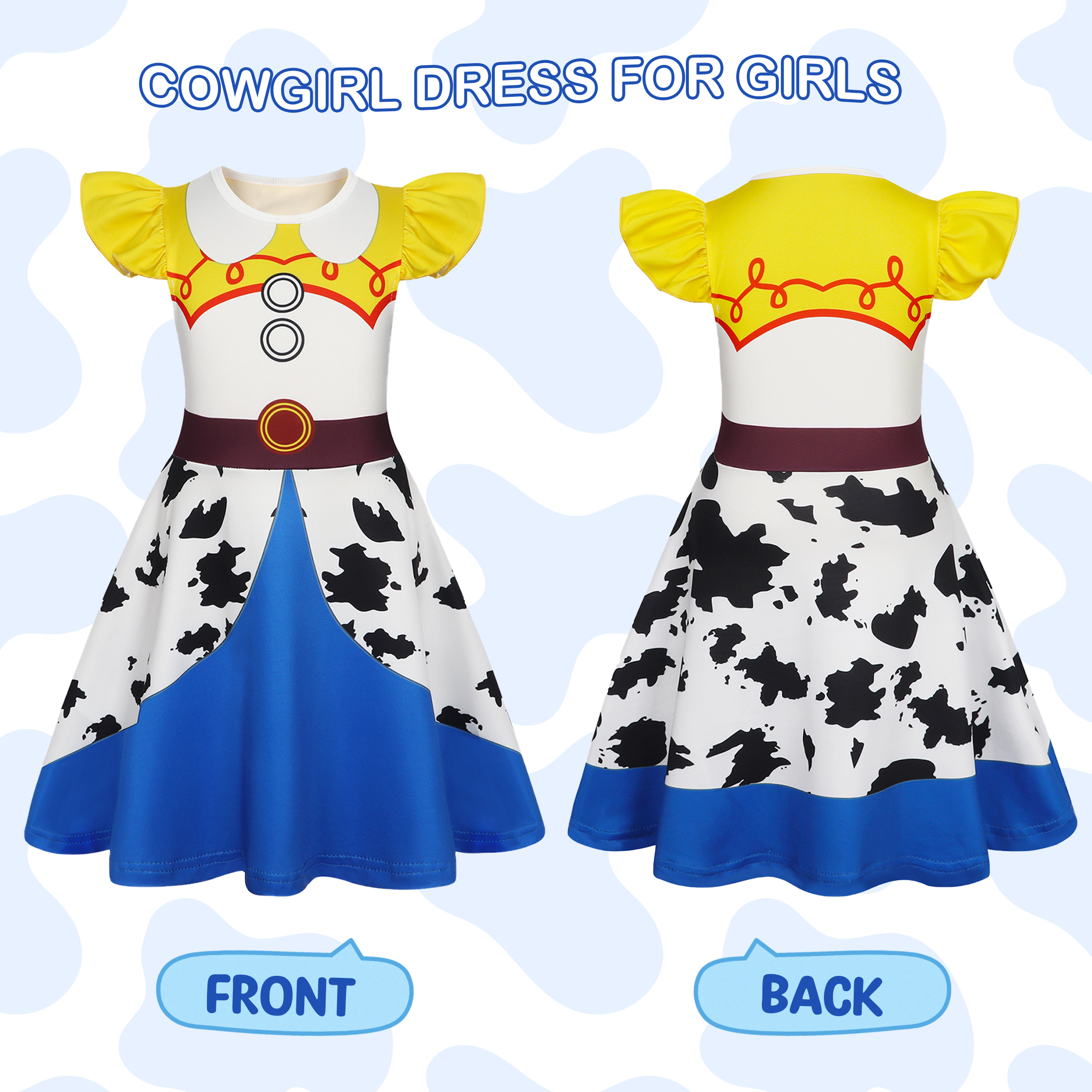 Benylion Girls Cowgirl Princess Costume photo 5
