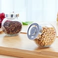 thumbnail image 4 of 2 latas selladas de vidrio redondas transparentes para almacenar frutos secos, contenedores portátiles para especias, alimentos y granos., 4 of 8