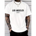 thumbnail image 1 of Los Angeles Graphic Men's Short Sleeve T-shirt, Comfy Stretchy Trendy Tees For Summer, Casual Daily Style Fashion Clothing Tee For Adult, Men, Women, Teen, Teenager, Adolescent, Youth., 1 of 4