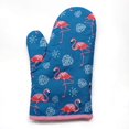 thumbnail image 5 of Guantes para horno 1 par de guantes para horno resistentes al calor Patrón de flamenco antideslizante Guantes para horno de cocina Adecuado para cocinar, hornear, asar,11 Feliz Sencillez, 5 of 5