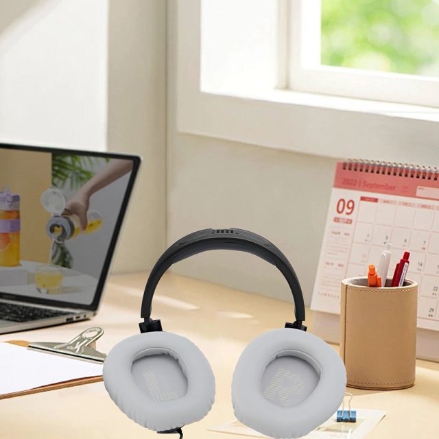 Almohadillas Para Auriculares, Almohadillas De Repuesto Cómodas De Cuero PU De Proteína Suave Con Esponja De Espuma Viscoelástica, Almohadillas De Repuesto Para Q100 Y Q350