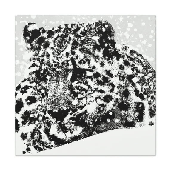Snow Leopard Pointillism - Canvas