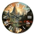 thumbnail image 2 of Designart "Journey To Asian Painting VII" Asian Oversized Wall Clock, 2 of 5