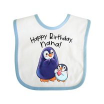 Inktastic Happy Birthday, Nana- Cute Penguins Boys or Girls Baby Bib