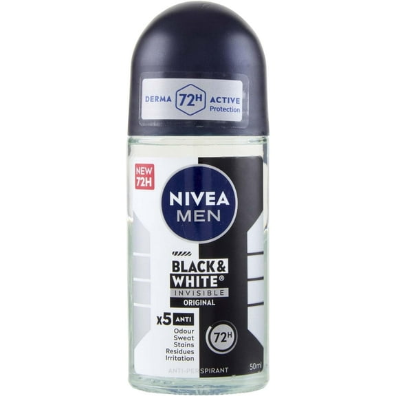 NIVEA MEN BLACK WHITE INVISIBLE DEODORANT ROLL-ON 50ML