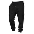 thumbnail image 5 of Men’s Heavyweight Cargo Sweatpants Elastic Waist Baggy Plaid Texture Jogger Trousers Fall Winter, 5 of 7