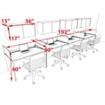 thumbnail image 2 of Four Person Modern Acrylic Divider Office Workstation Desk Set, #OT-SUS-SP36, 2 of 2