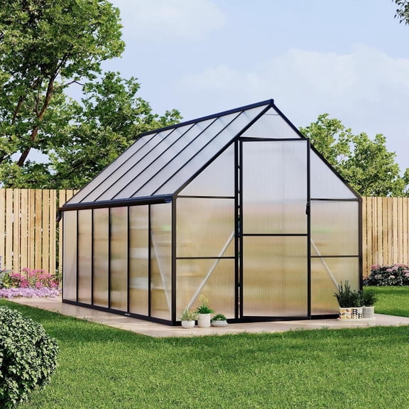 EastVita 8x10 ft Walk-In Greenhouse KitClear Pop-up Greenhouse Black