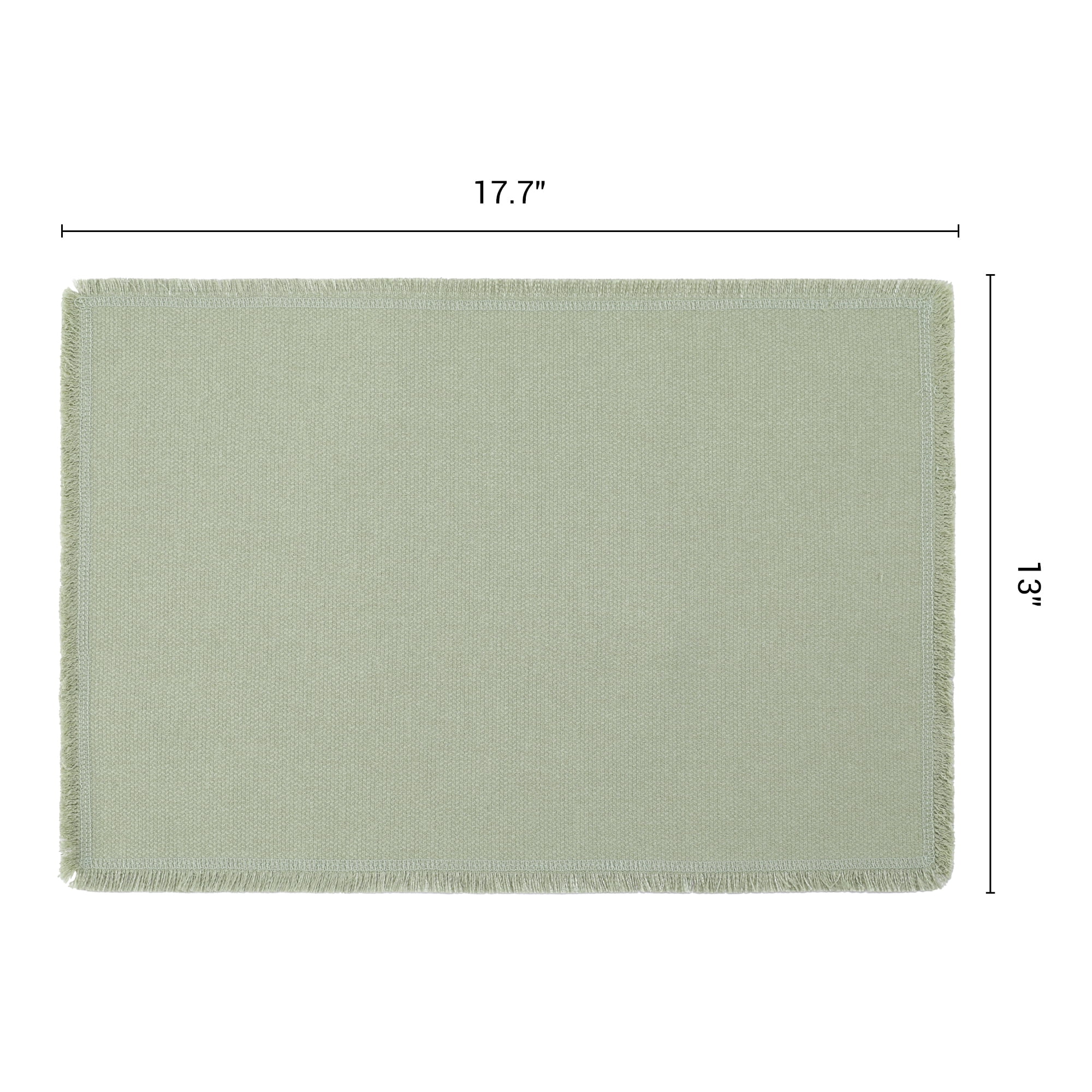 Unique Bargains Farmhouse Placemats 4pcs Cotton Linen Green 17.7"x13"