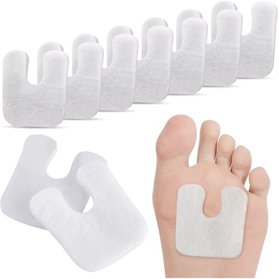 48 Pieces U-Shaped Felt Callus Pads Metatarsal Foot Pads for Pain Relief Protect Calluses from Rubbing on Shoes Forefoot and Support Self-Adhesive Foam Foot Cushion Pad for Men and Women
