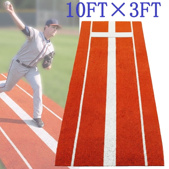 10x3ft Softball Pitching Mat, Thickened Upgraded Version Baseball Hitting Mat, Portable Fastpitch Training Aid, Indoor Outdoor Pitching Training Aid with Soft Rubber for Recreational Practice