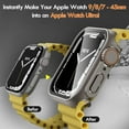 thumbnail image 2 of For Apple Watch Series 9/8/7 [45mm] Case, IC ICLOVER [Looks like Ultra Protector Case] Full Cover Snap-on Cover with Built-in Clear Glass Screen Protector for iWatch Series 7/8/9, Titanium, 2 of 8