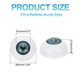thumbnail image 2 of Uxcell 24mm Doll Eyes,2 Pcs Realistic Acrylic Eyes Plastic Half Eyeballs, Dark Blue, 2 of 6