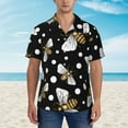 thumbnail image 2 of Kll Men'S Hawaiian Shirt Short Sleeve Button Down Beach Shirts-Honey Bees At Night, 2 of 7