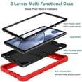 thumbnail image 4 of For TMobile Revvl Tab 2 Tough Tablet Strong Kickstand Hybrid Case Cover - Red, 4 of 4