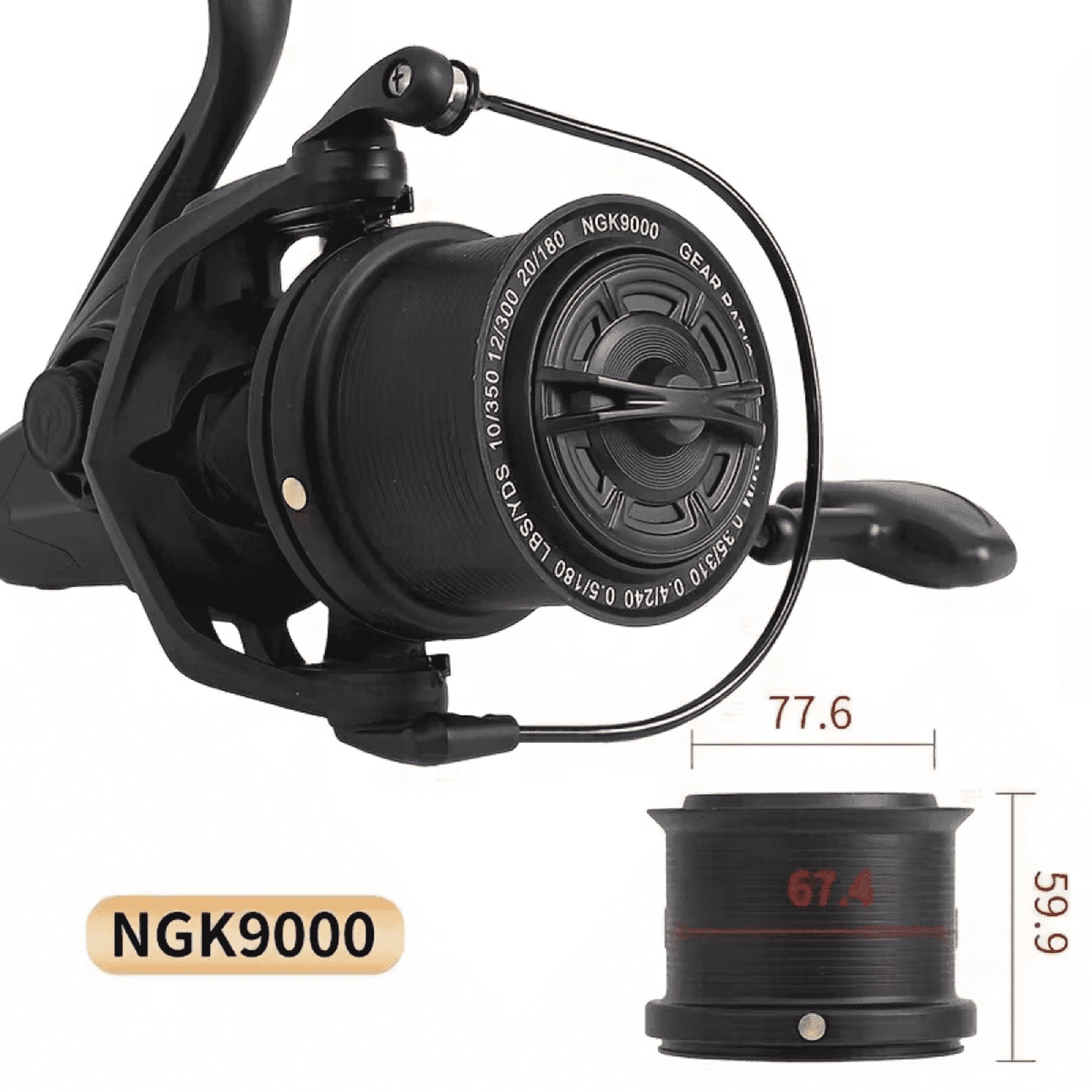 BESTSKY 9000 Monster Spinning Reel Heavy Duty Saltwater Stainless Steel Ambidextrous 4.7:1 Gear Ratio Durable Spinning Reel