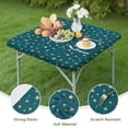 thumbnail image 4 of Teal Christmas Star Pattern Square Fitted Tablecloth with Elastic Edge,Square Table Cover,Washable Elastic Table Cover for Home Kitchen Party Decor 34"x34", 4 of 6