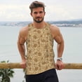 thumbnail image 6 of Balery Brown Flowers Pattern Men's Workout Tank Top Gym Muscle Tee Fitness Bodybuilding Sleeveless T Shirt Quick Dry Fit Muscle Tank Top Slim-Fit Tank-Small, 6 of 7