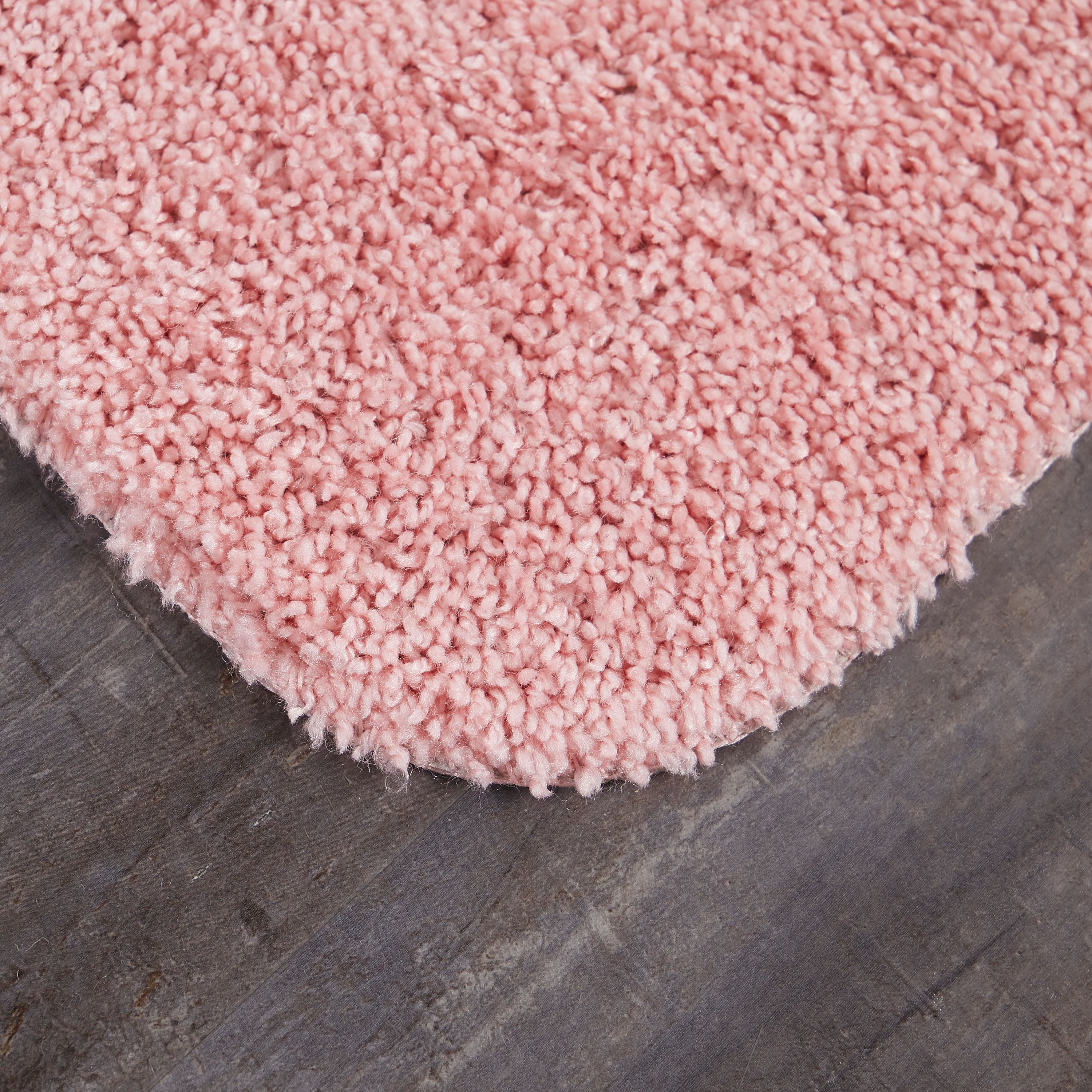 Mainstays Basic Polyester Bath Rug, Daylily Pink, 19.5" x 22" Contour