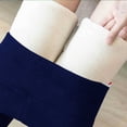thumbnail image 6 of Black&Friday Deals 2024 VEKDONE Thickened Plush Leggings for Women Solid Color High Waisted Stretchy Pant Slim Warm Long Pants Trendy Tummy Control Yoga Tights Navy L, 6 of 7