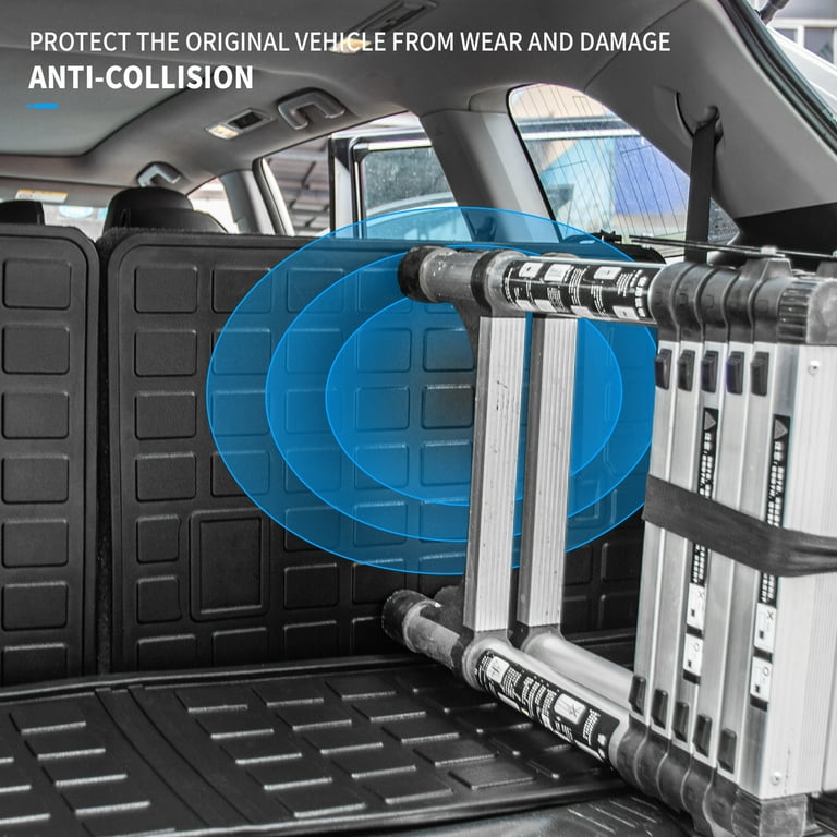 RILLEC All-Weather Floor Mats For 2014-2019 Toyota Highlander 7-Seater – Custom Fit TPE Liners For 1st, 2nd & 3rd Row, Black