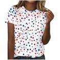 thumbnail image 2 of Jjayotai America Flag Shirts for Women, Vintage Flag Graphic Patriotic Shirts, 4th of July Freedom Memorial Summer Tops Tee, USA Shirt, Cute Tops for Women White^3 XL, 2 of 4